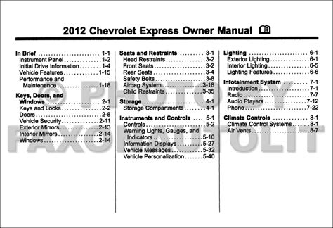 2012 chevrolet express van owners manual pdf Epub