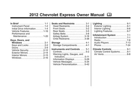 2012 chevy express owners manual Kindle Editon