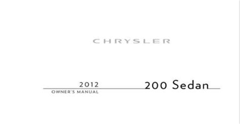 2012 chrysler 200 limited owners manual Reader