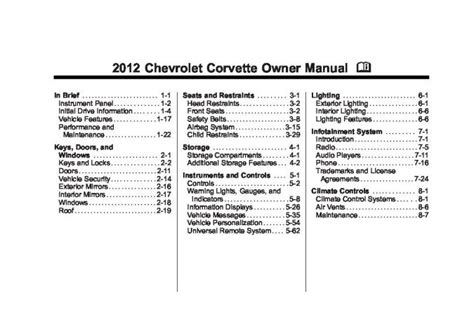 2012 corvette owner s manual Reader