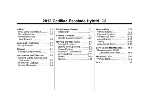 2012 escalade owners manual Epub