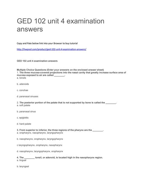 2012 ged test answers PDF