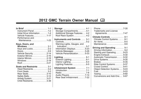 2012 gmc terrain manual Kindle Editon