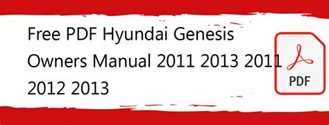 2012 hyundai genesis owner39s manual Doc