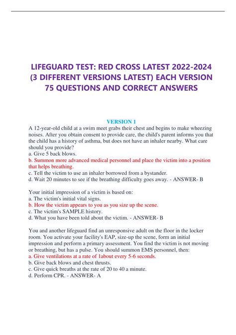 2012 lifeguard manual test answers pdf Kindle Editon