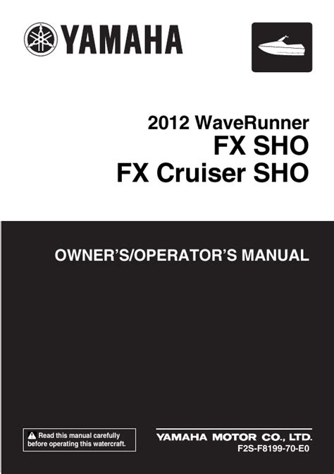 2012 yamaha fx sho owners manual pdf PDF