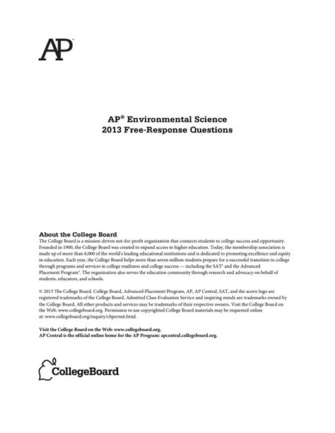 2013 Ap Environmental Open Response Answers Reader