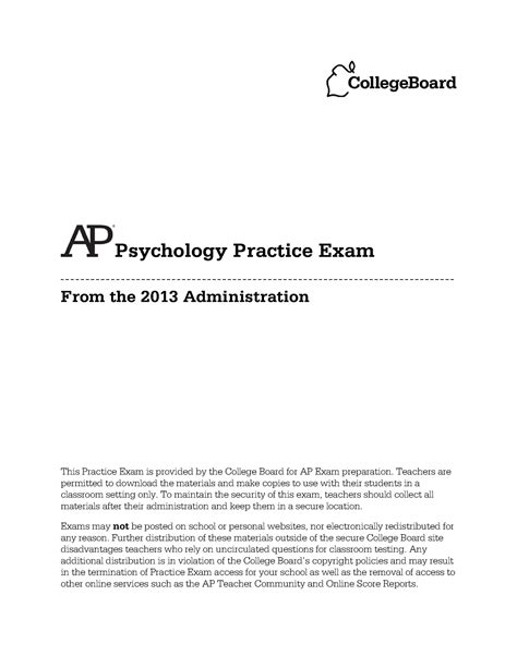 2013 Ap Psychology Exam Multiple Choice Answer Epub