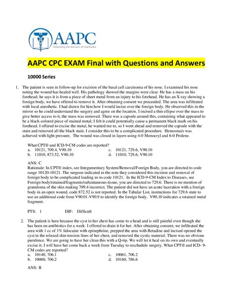 2013 Final Exam Cpc Aapc Answers - Doc-Up Com Ebook Reader