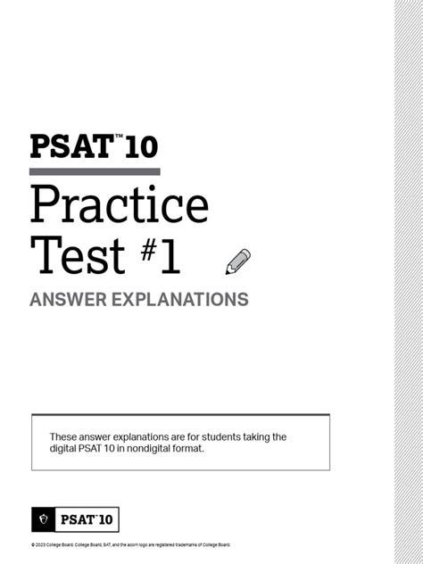 2013 Psat Practice Answer Explanations PDF