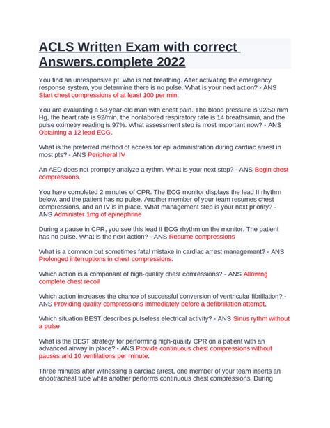 2013 acls written test answers Reader