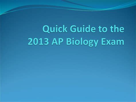 2013 ap bio exam answers PDF