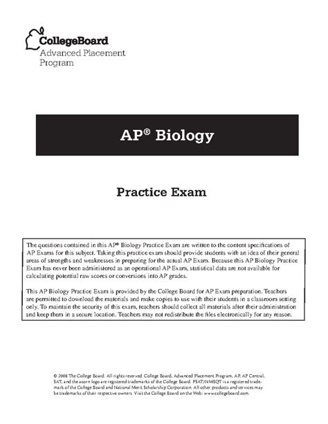 2013 ap biology practice exam answers Reader