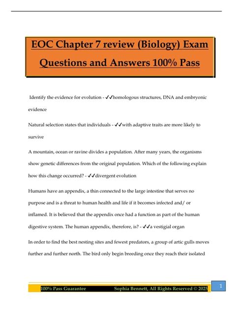 2013 biology eoc answers Doc