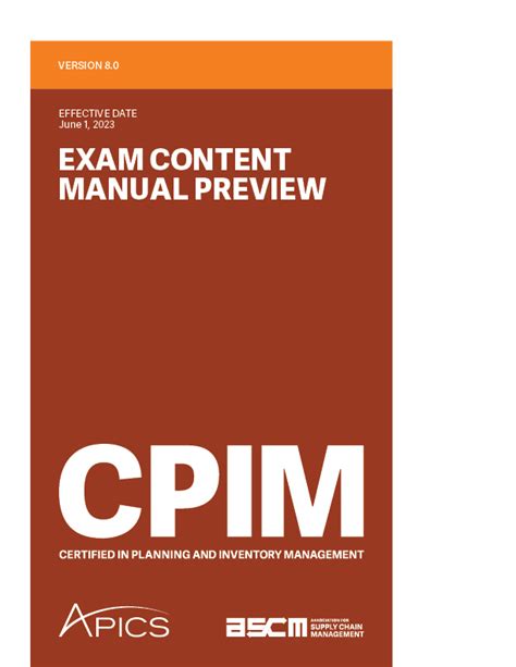 2013 cpim exam content manual Doc