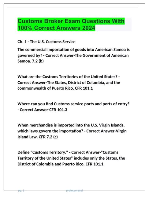 2013 customs broker exam answers PDF