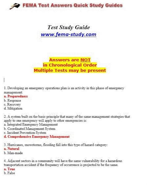 2013 fema test answers Kindle Editon