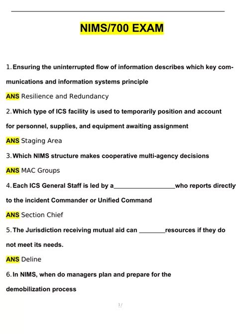 2013 nims 700a answer key Reader