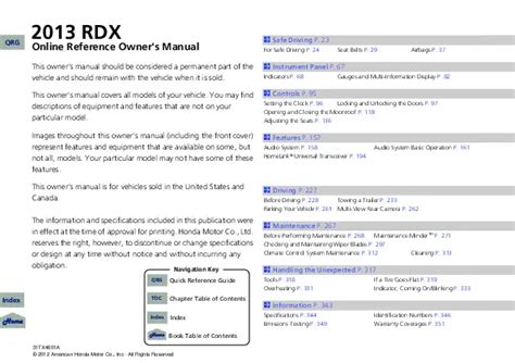 2013 rdx owners manual Reader