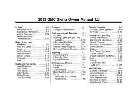 2013 sierra owners manual pdf Kindle Editon