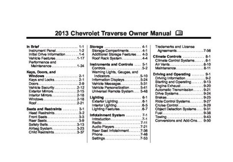 2013 traverse owner manual Reader