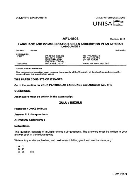 2013 unisa afl1503 exam answers Epub