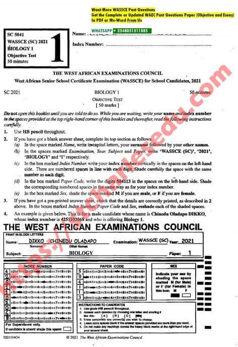 2014 2015 Biology Theory And Objective Answer PDF