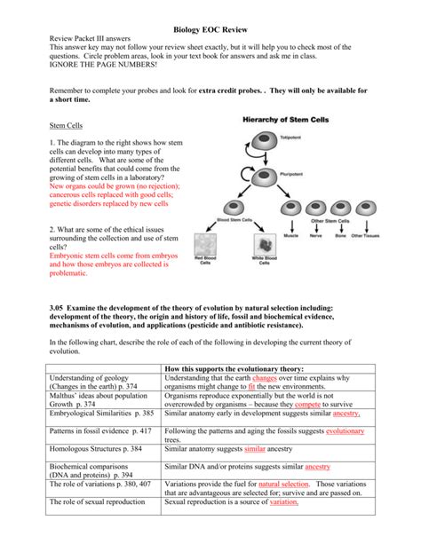 2014 Biology Eoc Review Packet Answer Key Reader