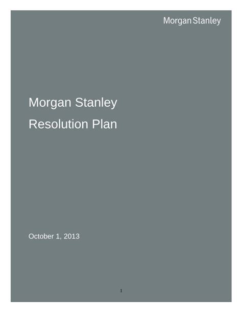 2014 Morgan Stanley Resolution Plan Federal Reserve System Reader