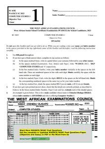 2014 Waec Question And Answers On Computer Studies Reader