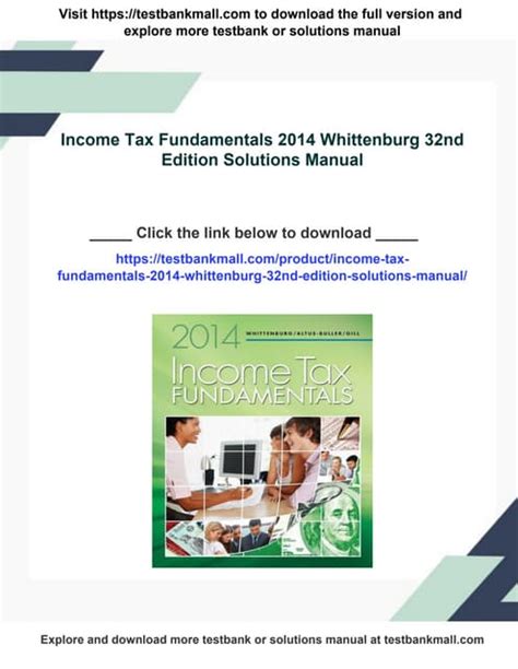 2014 Whittenburg Income Tax Fundamentals Answer Key Reader