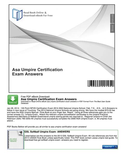 2014 asa umpire exam answers Ebook Doc