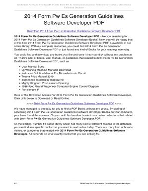 2014 form pw es generation guidelines software developer Doc