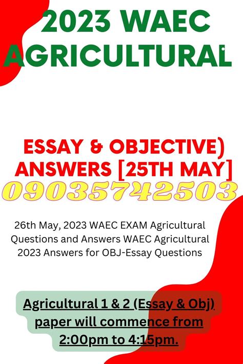 2014 waec agricultural science question both essay and objective PDF