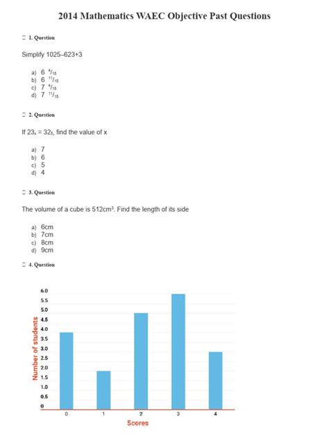 2014 waec mathematic objective answer Doc