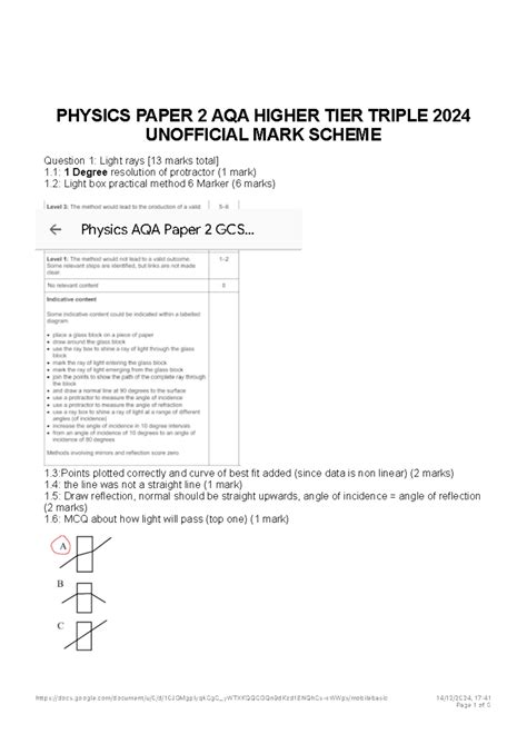 2014-as-aqa-physics-unit-2-mechanics-unofficial-mark-scheme Ebook Doc