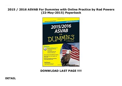 2015 or 2016 asvab for dummies with online practice Kindle Editon