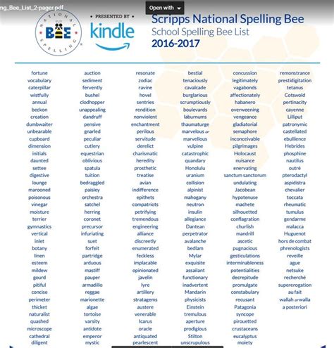 2015 school spelling bee study list 450 word Reader