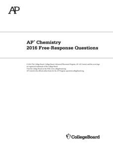 2016 AP Chemistry Free-Response Questions: A Comprehensive Analysis