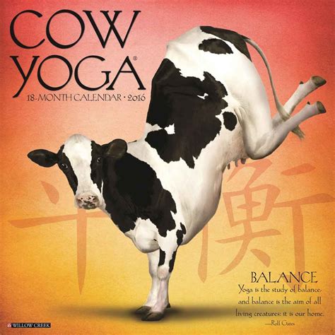 2016 cow yoga wall calendar PDF