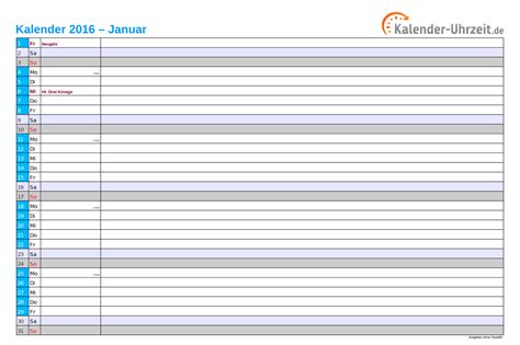 2016 kalender terminplaner seiten format Kindle Editon