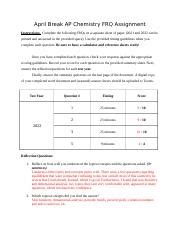 2017 AP Chemistry FRQ: A Comprehensive Analysis