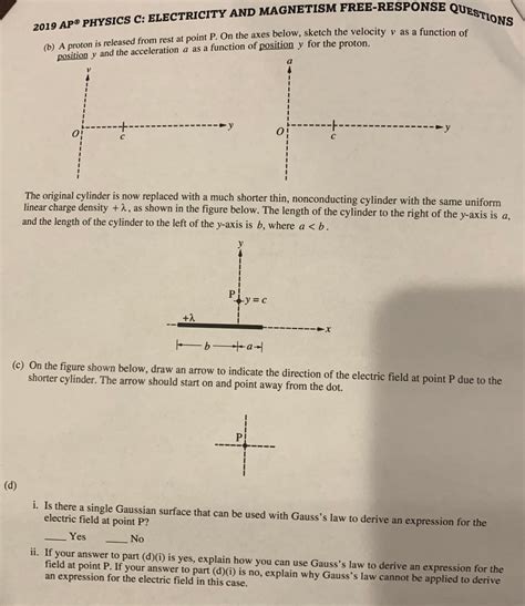 2019 AP Physics C Electricity and Magnetism Free Response