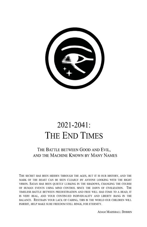 2021 2041 the end times the battle between good and evil and the machine known by many names Reader