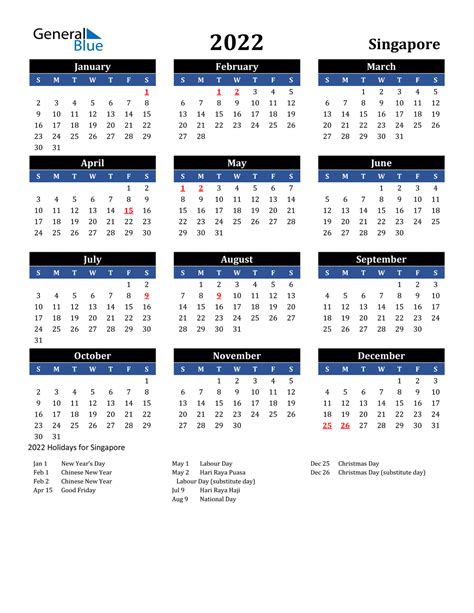 2022 Calendar Singapore: The Complete Guide to Staying Organized