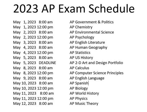2024-2025 ap exam dates