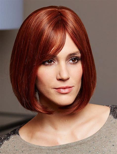 2025's Chic Auburn: Straight Chin-Length Human Hair Wigs & Half Wigs