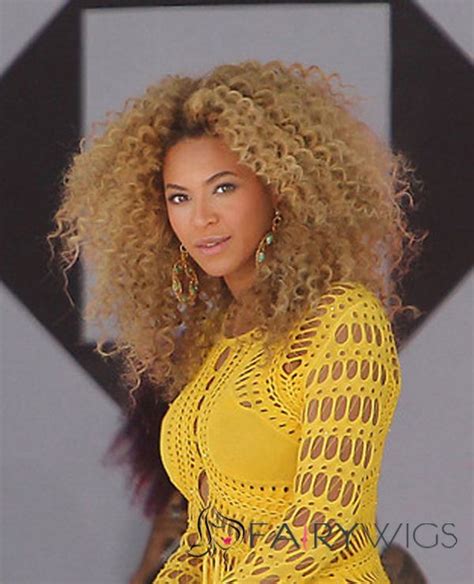 2025's Chic Beyonce Knowles' Wig Full Lace Medium Curly Blonde Human Hair