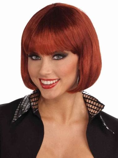 2025's Gentle Red Straight Chin Length Bob Wigs VS: