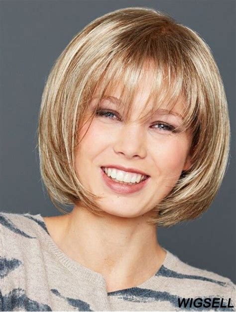 2025's Hottest Hair Trend: Blonde Synthetic Bobs Straight Chin Length Sleek Lace Front Wigs